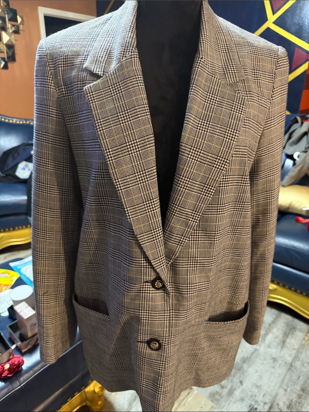 Alfred Dunner Classic Plaid Women’s Blazer - Black & White